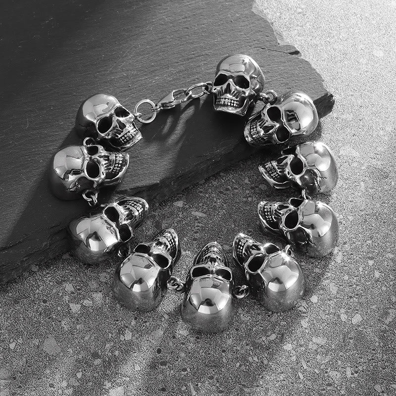 WorldNorse Gothic Domineering Skull Head Bracelet