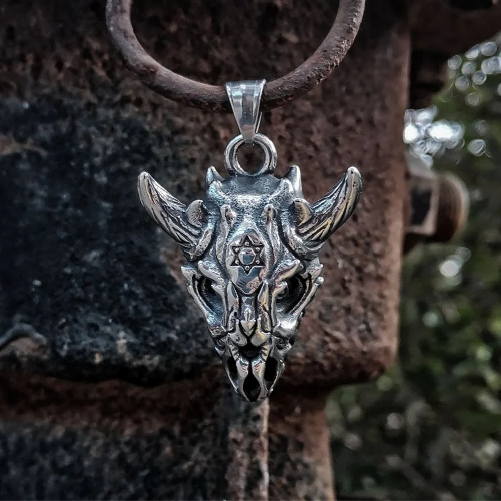 WorldNorse Dark Horned Beast Necklace - Necklace - image 0