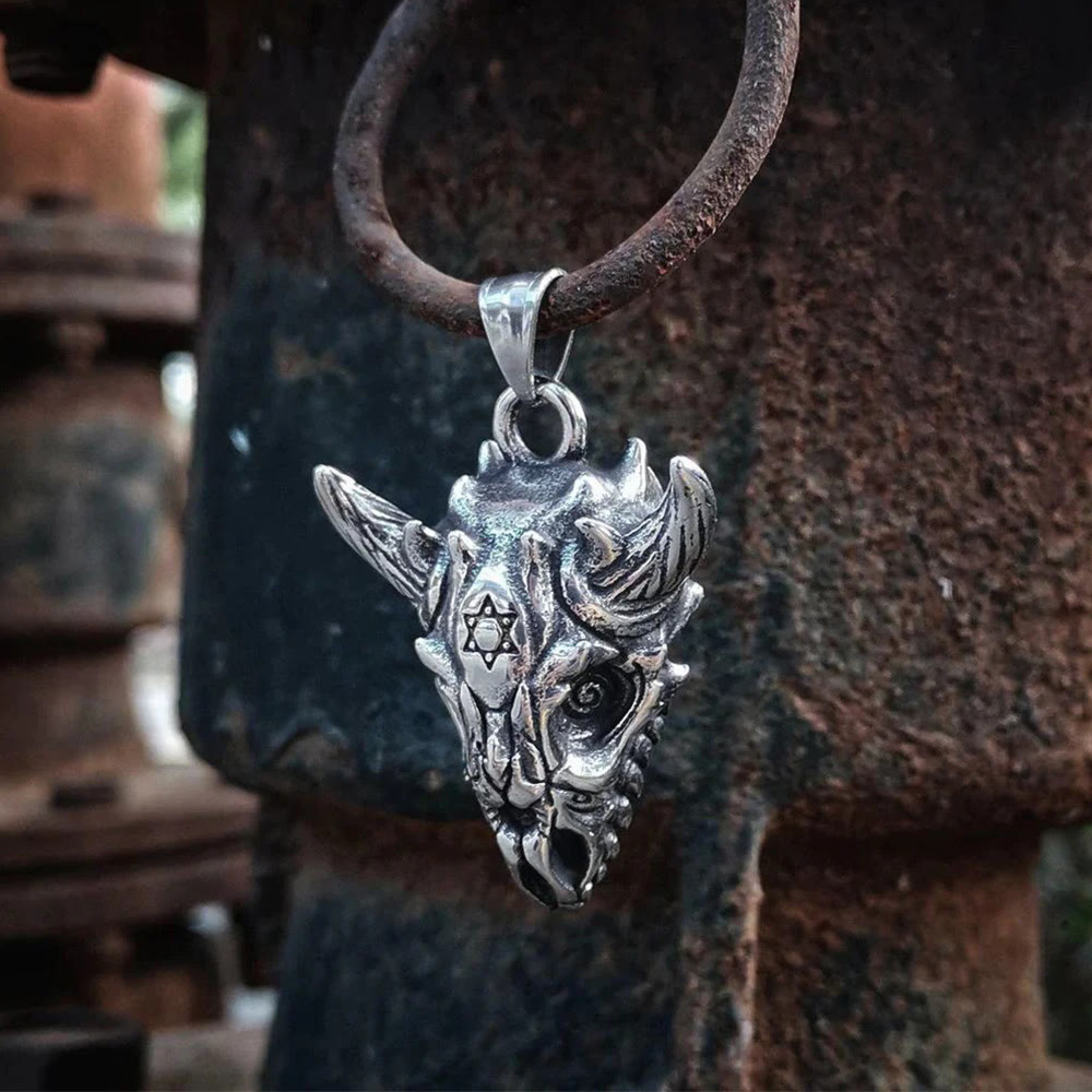 WorldNorse Dark Horned Beast Necklace