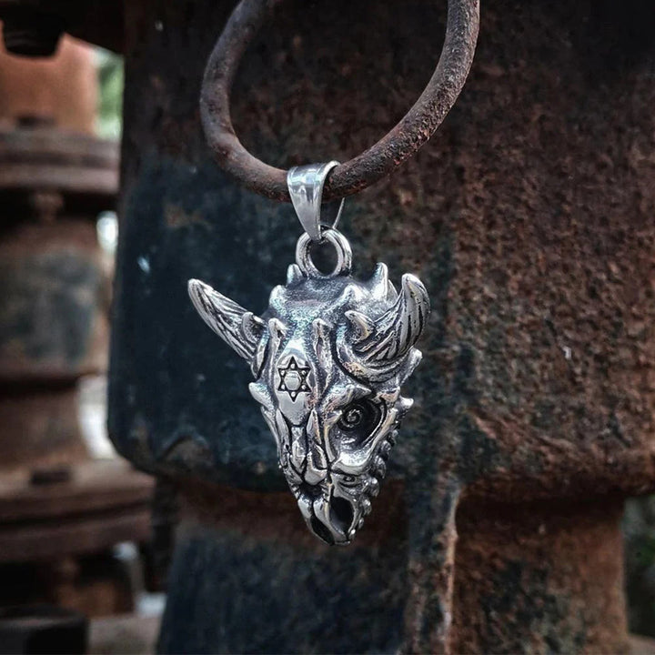 WorldNorse Dark Horned Beast Necklace