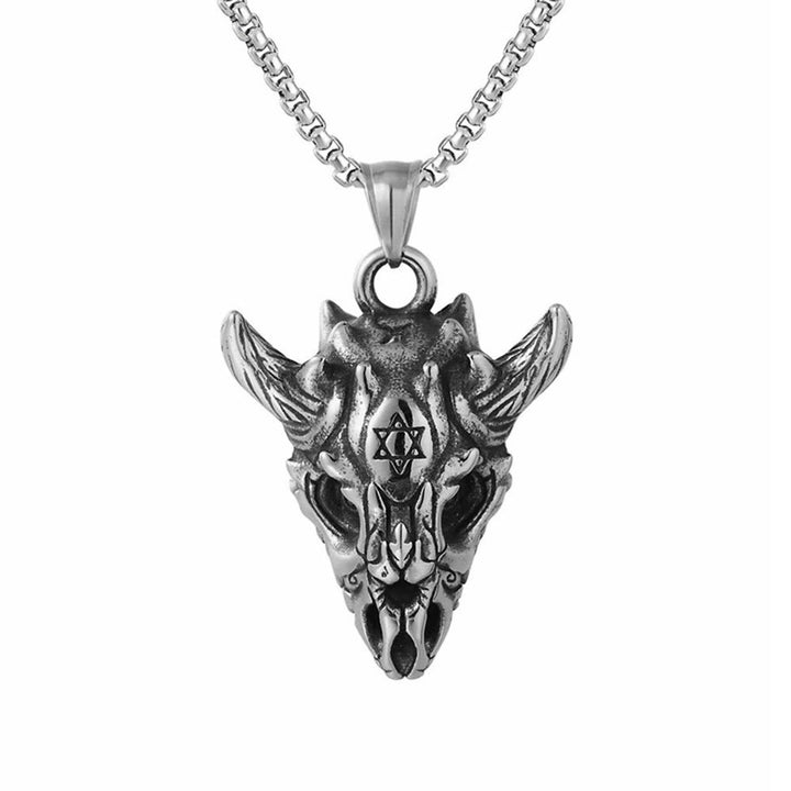 WorldNorse Dark Horned Beast Necklace