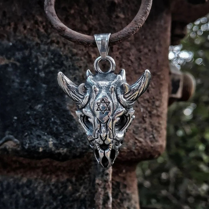 WorldNorse Dark Horned Beast Necklace