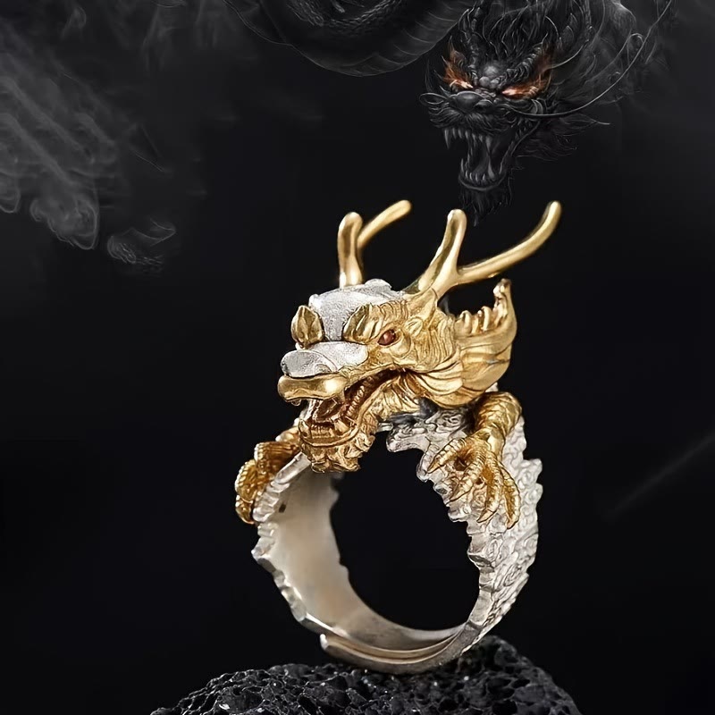 FREE Today: Vintage Golden Dragon Head Ring