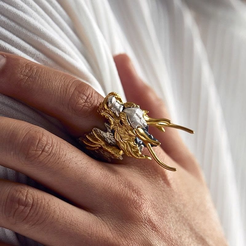 FREE Today: Vintage Golden Dragon Head Ring