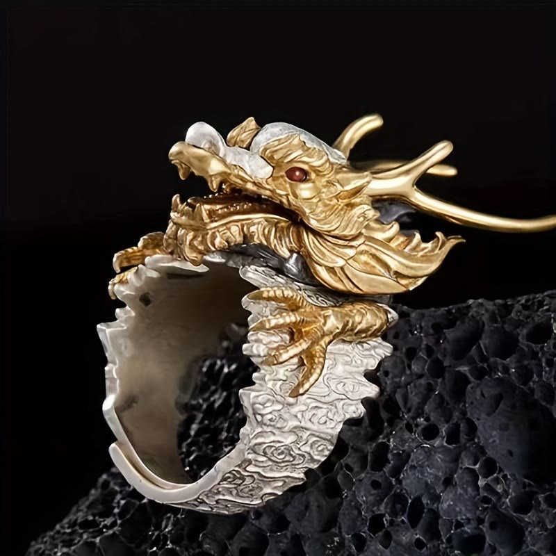 FREE Today: Vintage Golden Dragon Head Ring