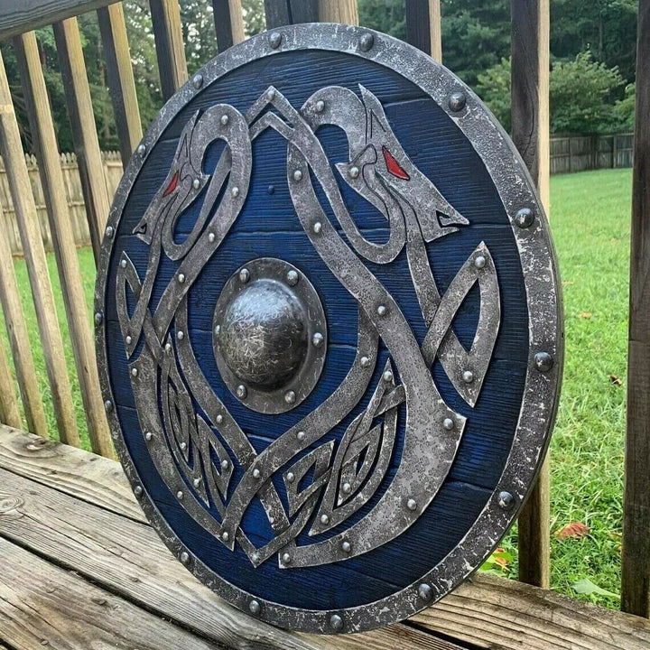 WorldNorse Raven Dragon Battleworn Viking Shield