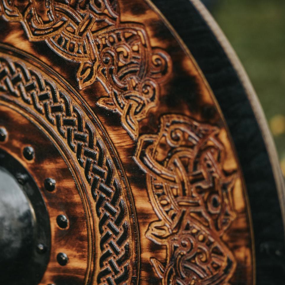 WorldNorse Raven Dragon Battleworn Viking Shield