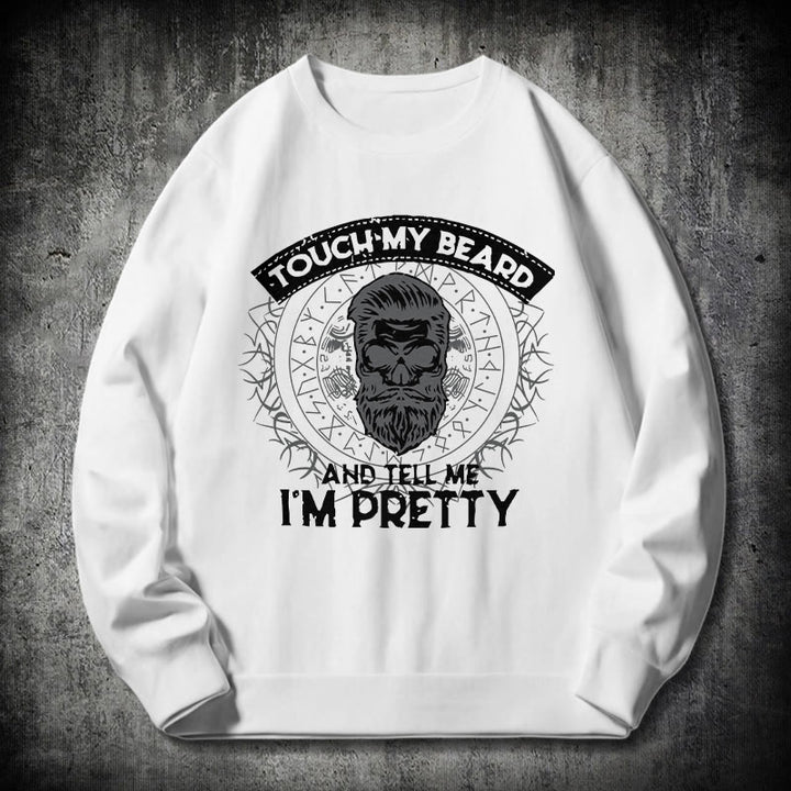 WorldNorse Touch My Beard And Tell Me I'm Pretty Sweatshirt - White - 2XL - image 10
