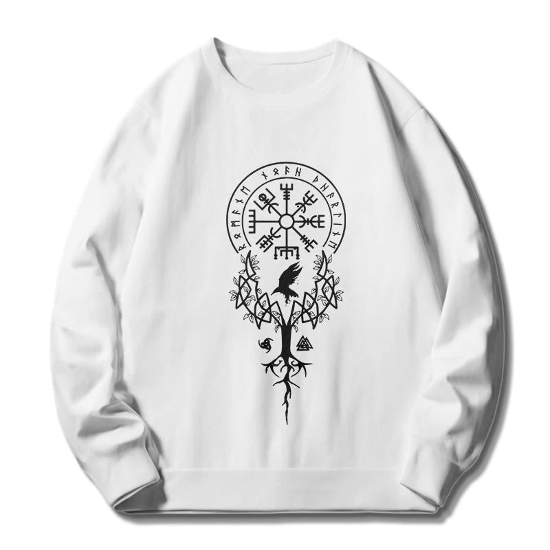 WorldNorse  Viking Birds Runes Totem Sweatshirt