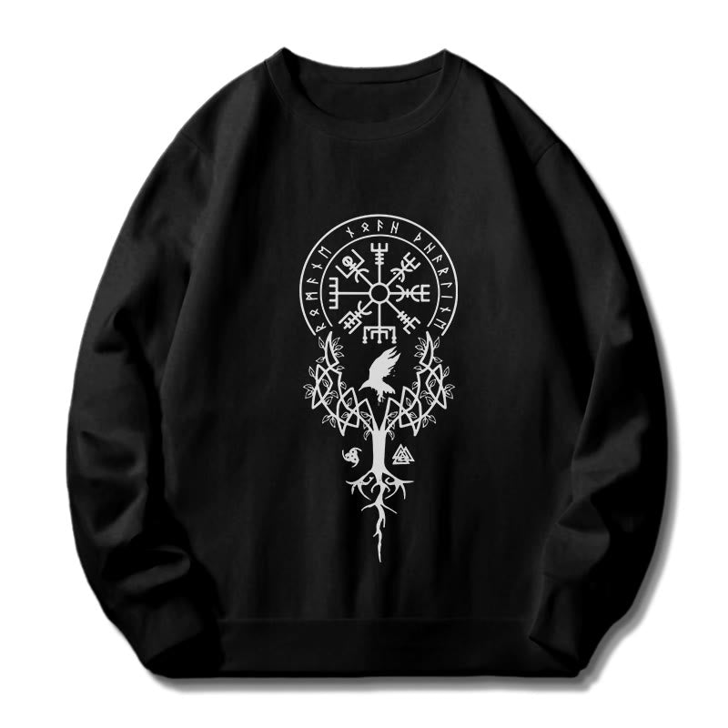 WorldNorse  Viking Birds Runes Totem Sweatshirt