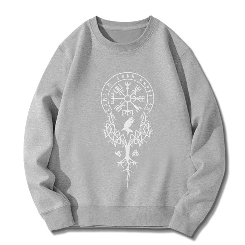 WorldNorse  Viking Birds Runes Totem Sweatshirt