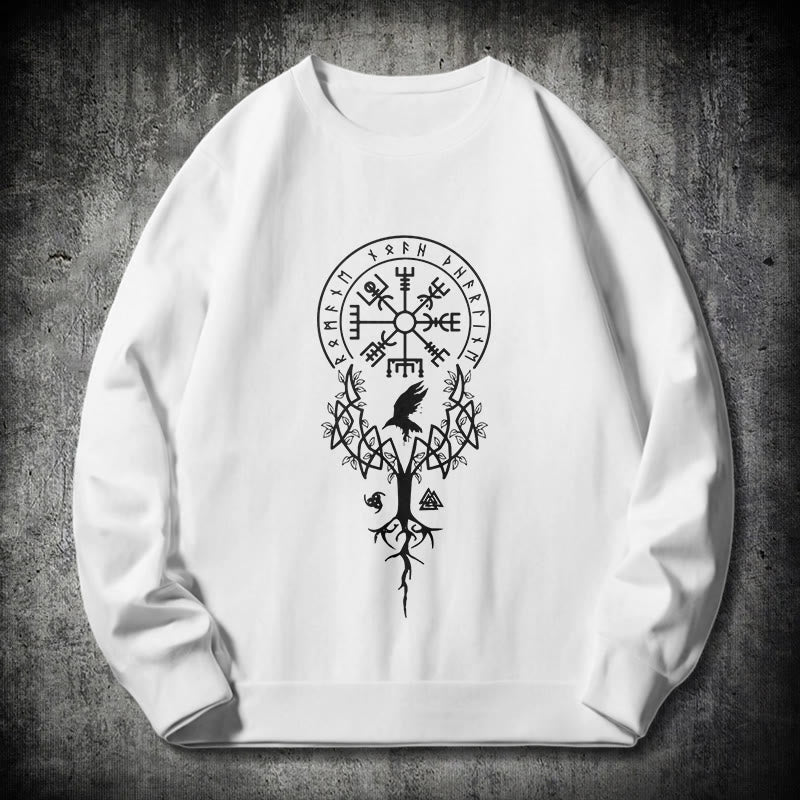 WorldNorse  Viking Birds Runes Totem Sweatshirt