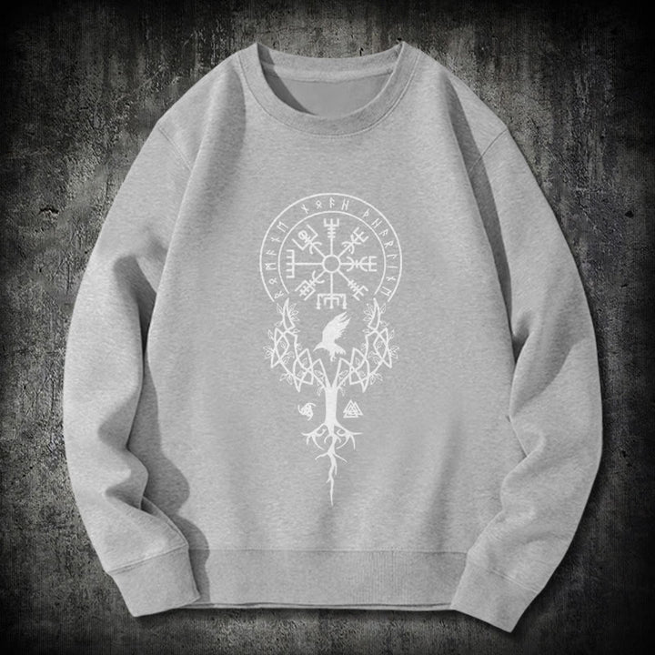 WorldNorse  Viking Birds Runes Totem Sweatshirt