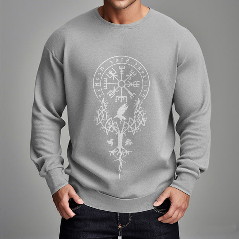 WorldNorse  Viking Birds Runes Totem Sweatshirt