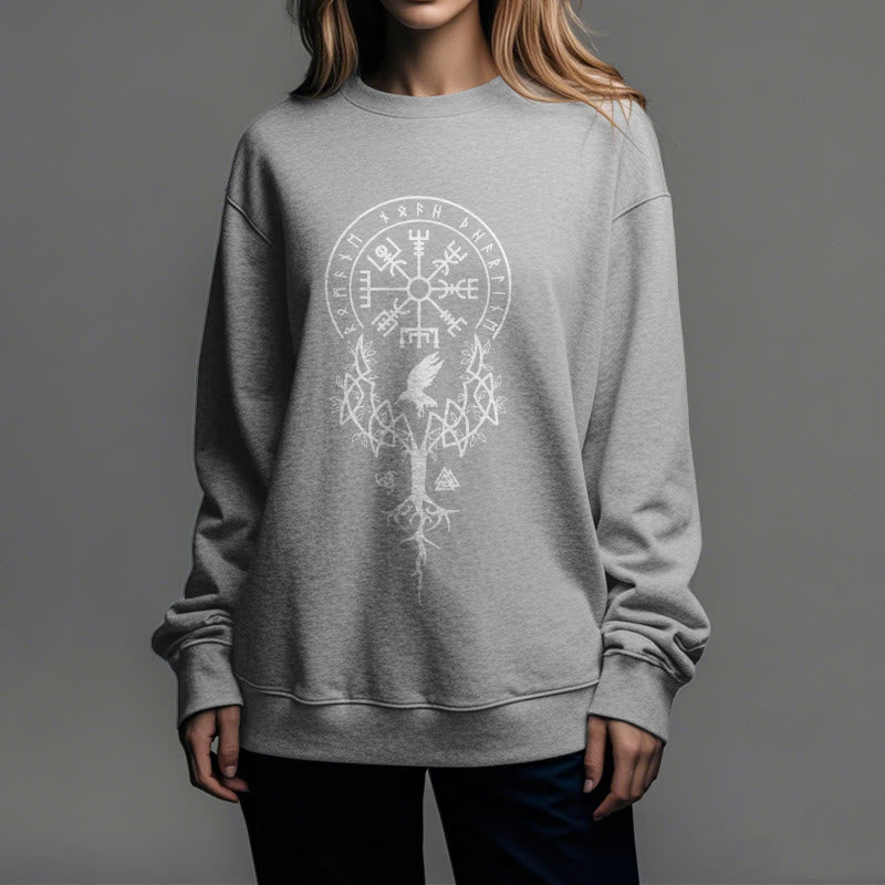 WorldNorse  Viking Birds Runes Totem Sweatshirt