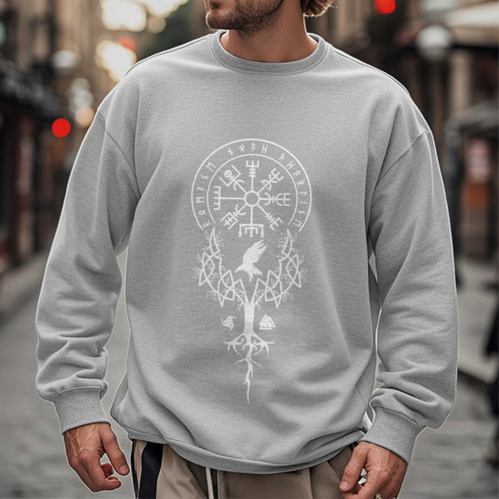 WorldNorse  Viking Birds Runes Totem Sweatshirt