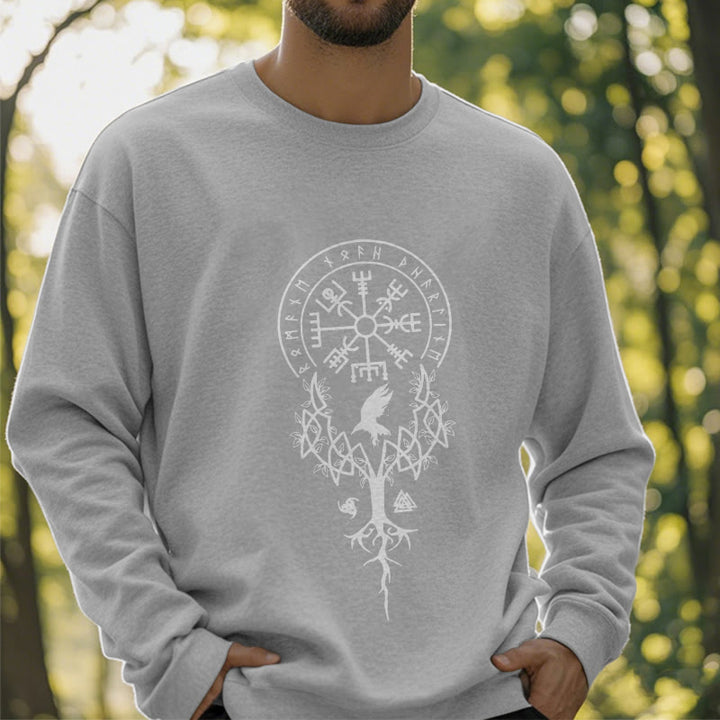 WorldNorse  Viking Birds Runes Totem Sweatshirt