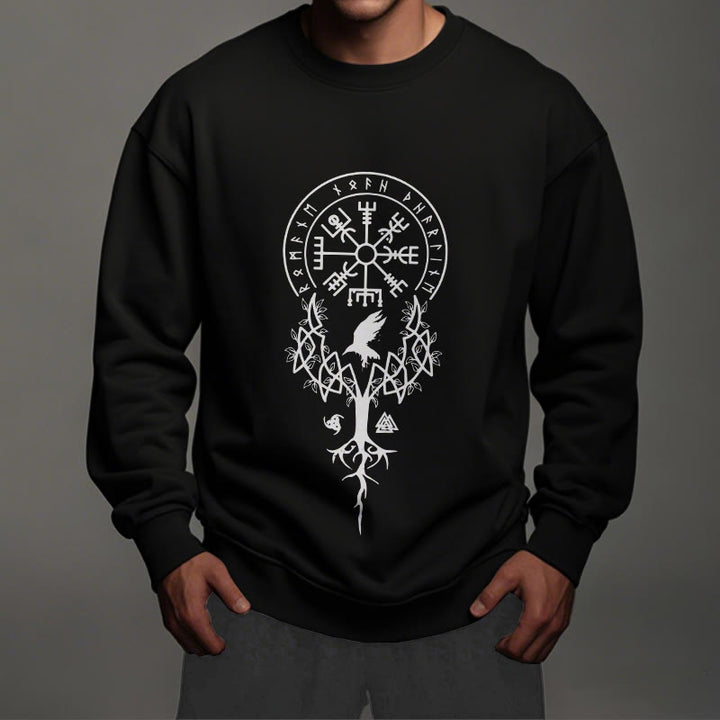 WorldNorse  Viking Birds Runes Totem Sweatshirt