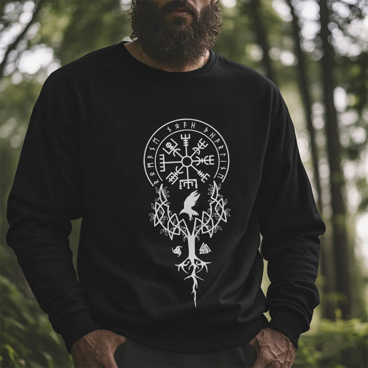 WorldNorse  Viking Birds Runes Totem Sweatshirt