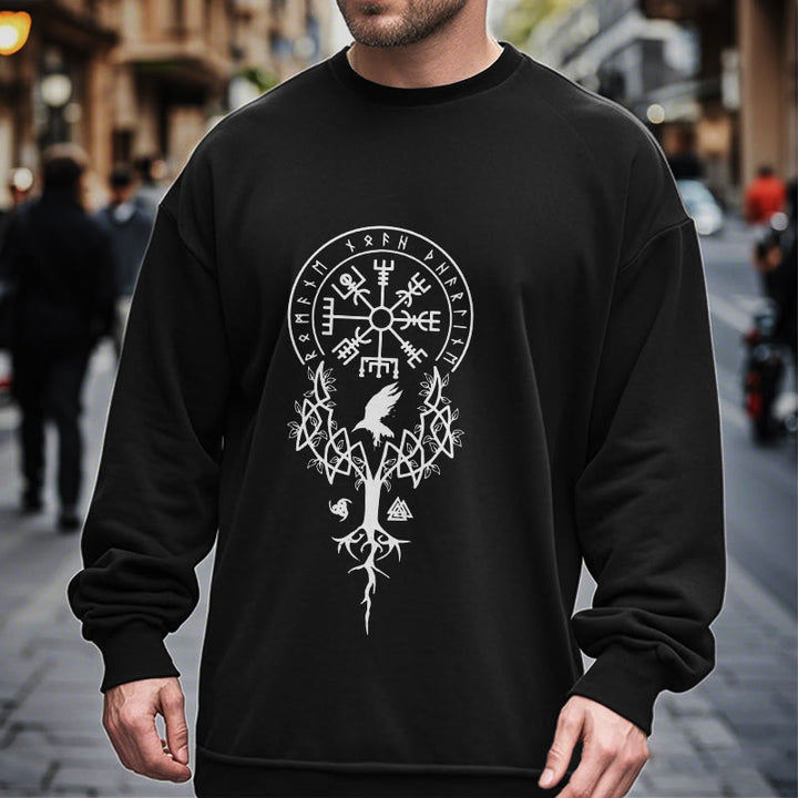 WorldNorse  Viking Birds Runes Totem Sweatshirt