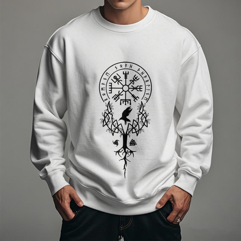 WorldNorse  Viking Birds Runes Totem Sweatshirt