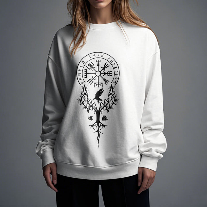 WorldNorse  Viking Birds Runes Totem Sweatshirt