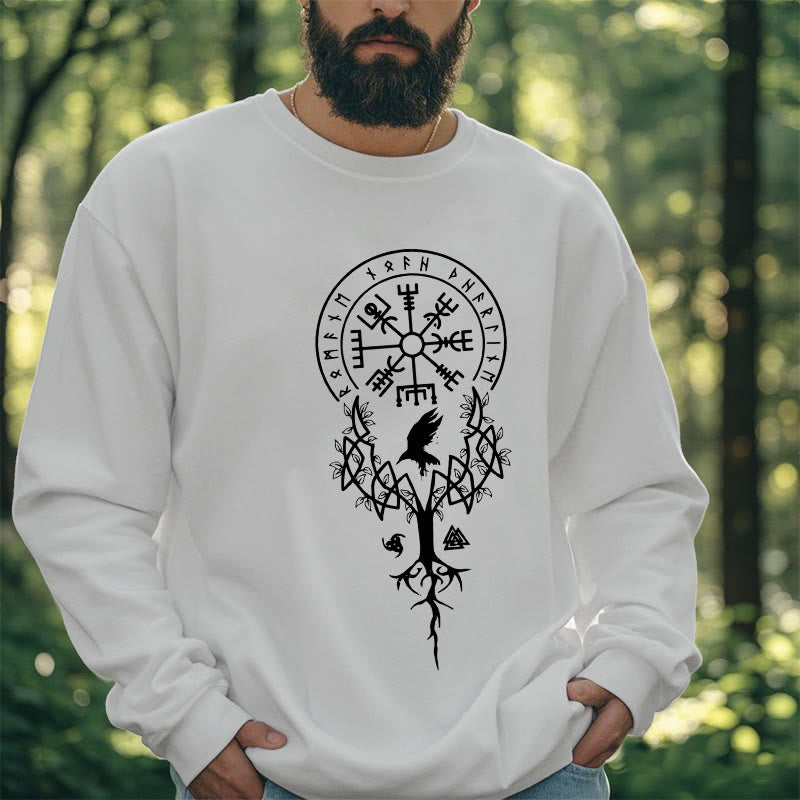 WorldNorse  Viking Birds Runes Totem Sweatshirt