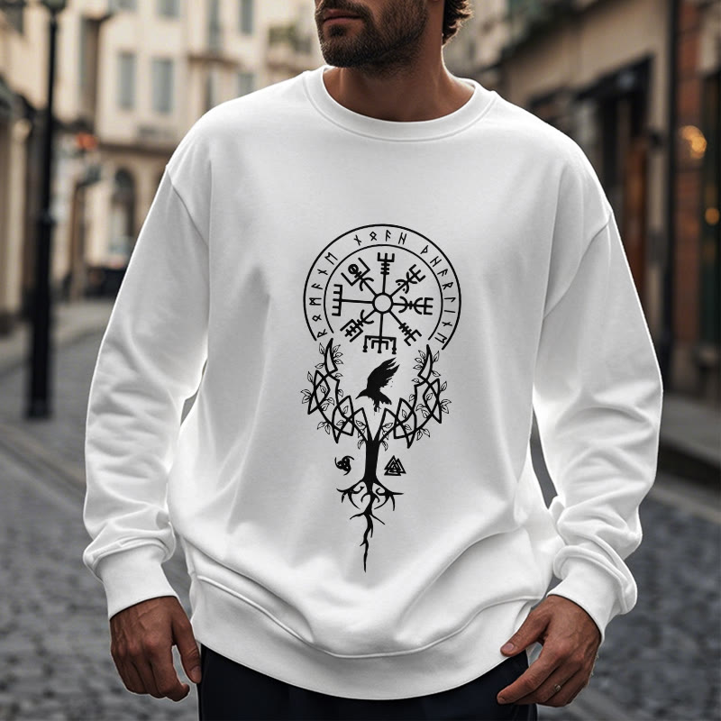 WorldNorse  Viking Birds Runes Totem Sweatshirt