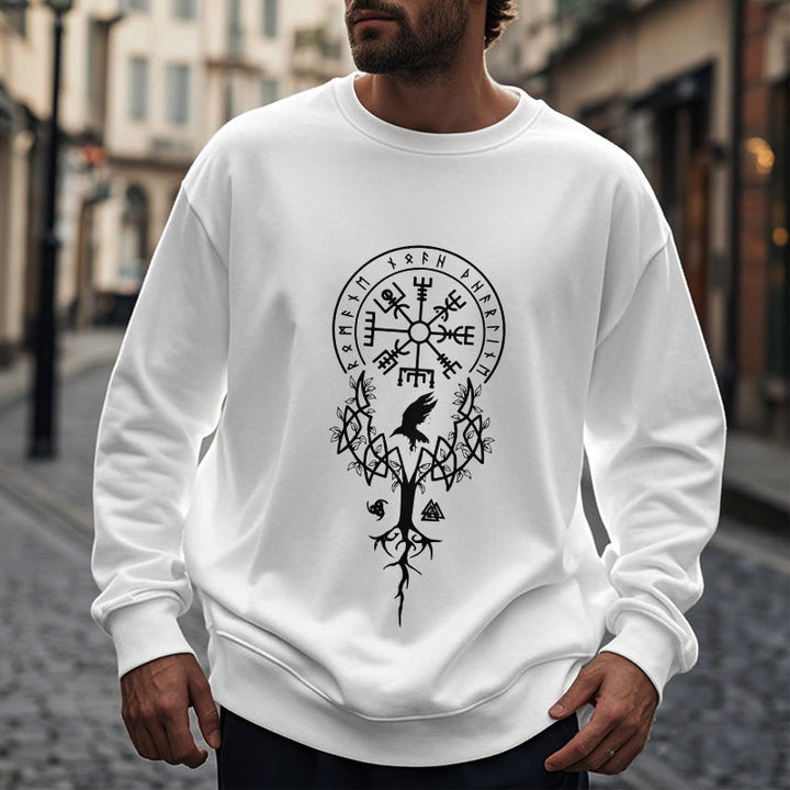 WorldNorse  Viking Birds Runes Totem Sweatshirt