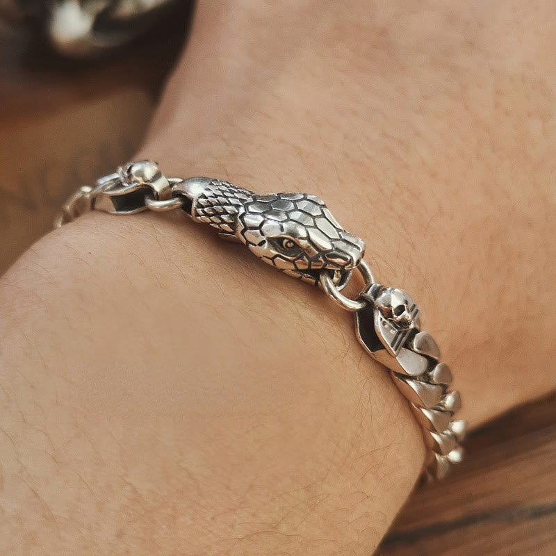 WorldNorse Snake Skull Cuban Link Bracelet - image 4