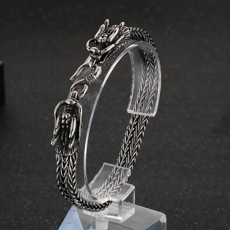 WorldNorse Double Dragon Head Hook Bracelet