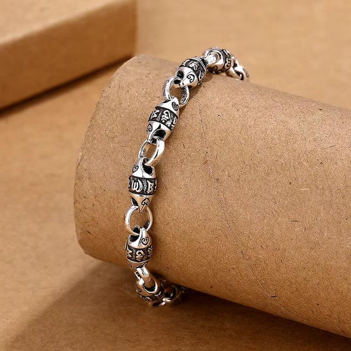 WorldNorse Double Dragon Head Circular Chain Bracelet