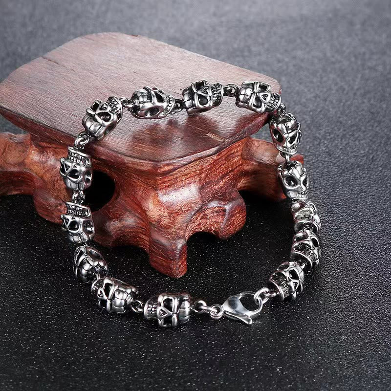 WorldNorse Gothic Demon Skull Bracelet