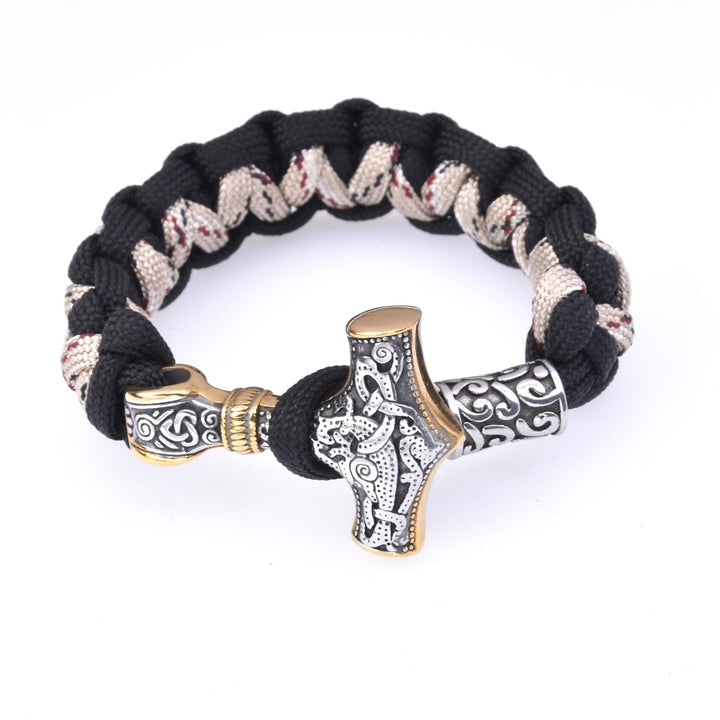 WorldNorse Viking Mjolnir Paracord Braided Bracelet