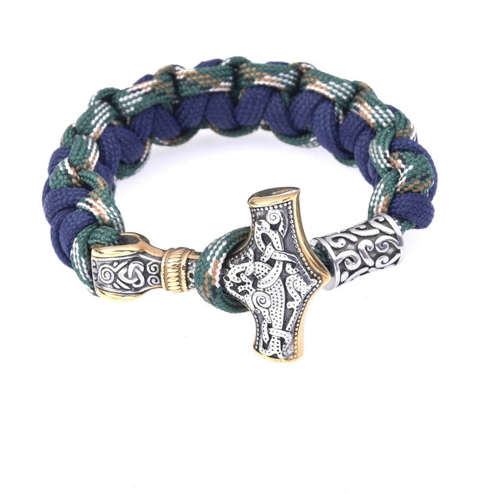 WorldNorse Viking Mjolnir Paracord Braided Bracelet