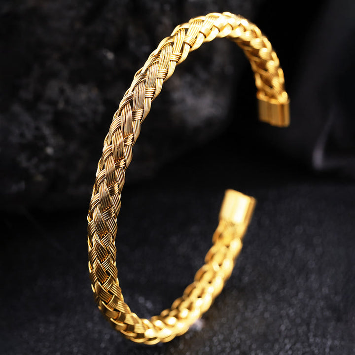 WorldNorse Braided Cable Cuff Bracelet - Gold - image 6