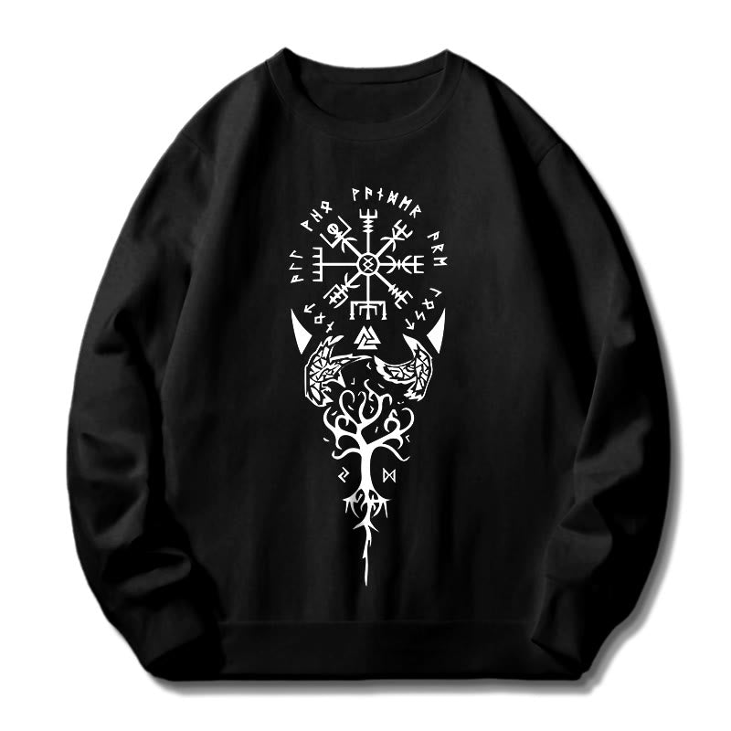 WorldNorse Vegvisir Yggdrasil Raven Sweatshirt - image 2
