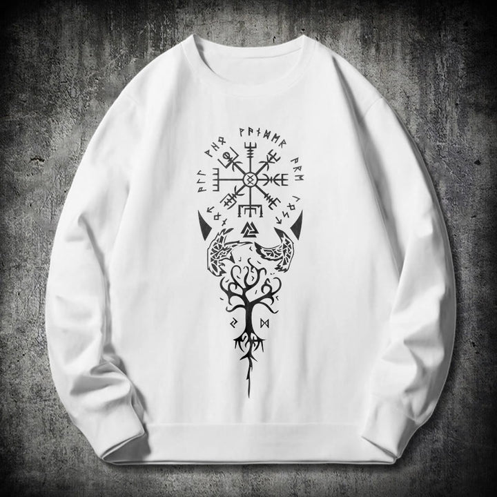 WorldNorse Vegvisir Yggdrasil Raven Sweatshirt - White - 2XL - image 10