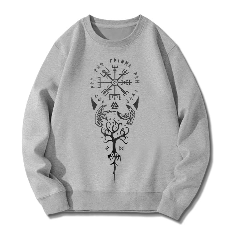 WorldNorse Vegvisir Yggdrasil Raven Sweatshirt