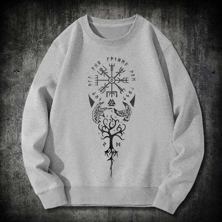 WorldNorse Vegvisir Yggdrasil Raven Sweatshirt