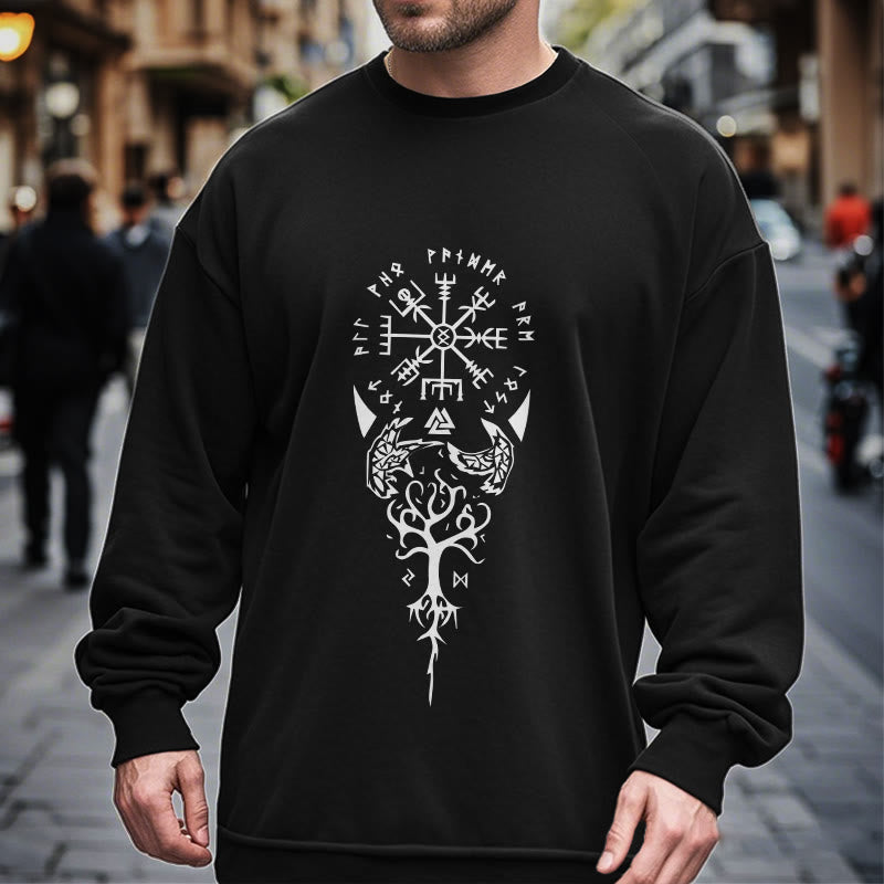 WorldNorse Vegvisir Yggdrasil Raven Sweatshirt