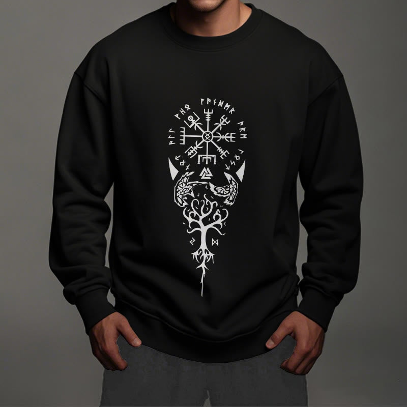 WorldNorse Vegvisir Yggdrasil Raven Sweatshirt