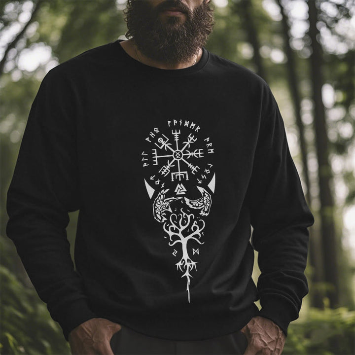 WorldNorse Vegvisir Yggdrasil Raven Sweatshirt