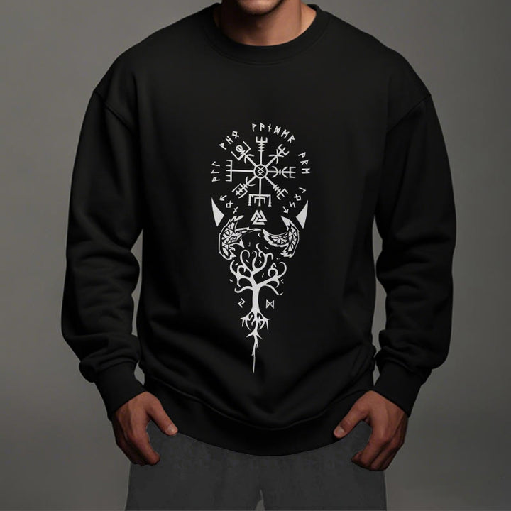 WorldNorse Vegvisir Yggdrasil Raven Sweatshirt - image 4