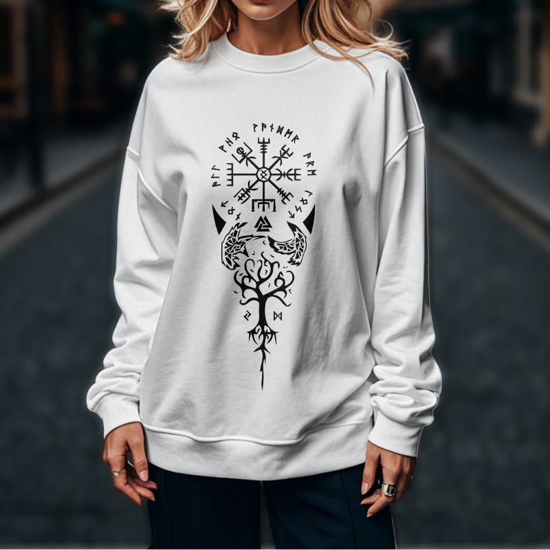 WorldNorse Vegvisir Yggdrasil Raven Sweatshirt