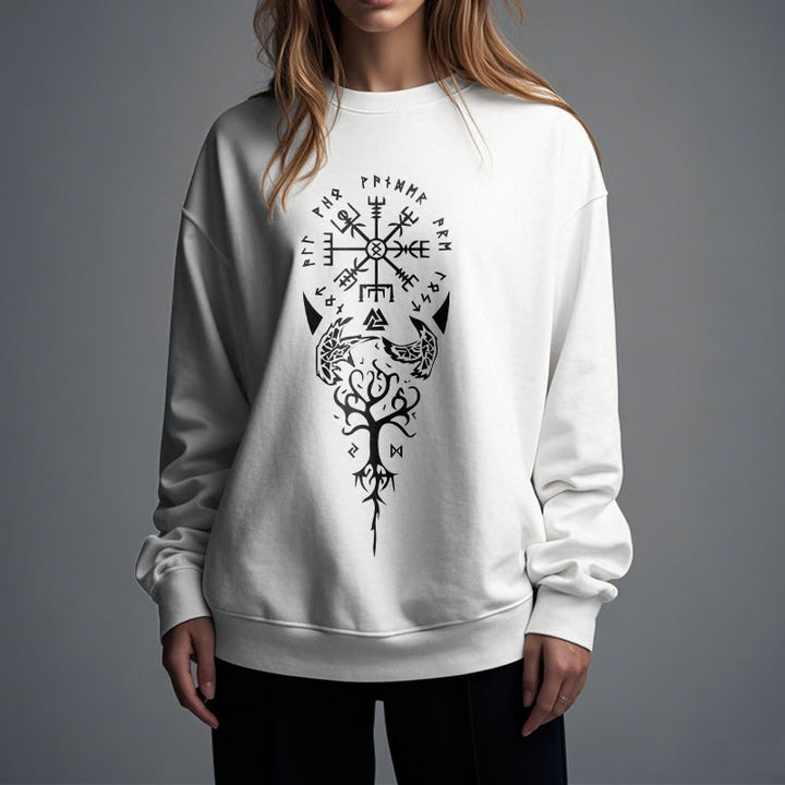 WorldNorse Vegvisir Yggdrasil Raven Sweatshirt