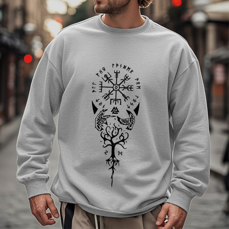 WorldNorse Vegvisir Yggdrasil Raven Sweatshirt