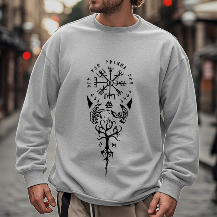 WorldNorse Vegvisir Yggdrasil Raven Sweatshirt