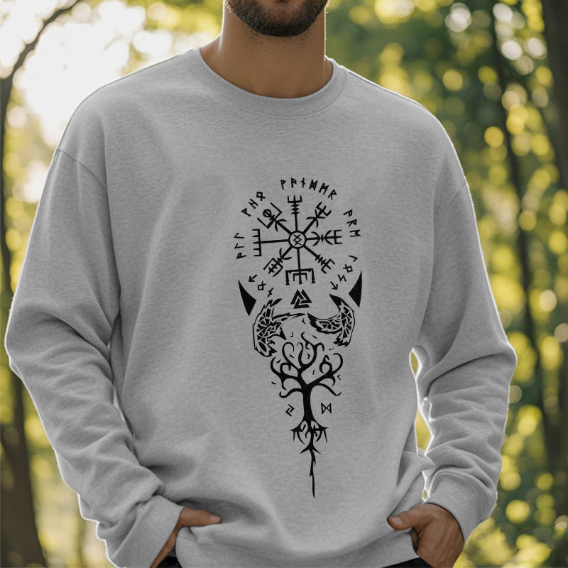 WorldNorse Vegvisir Yggdrasil Raven Sweatshirt