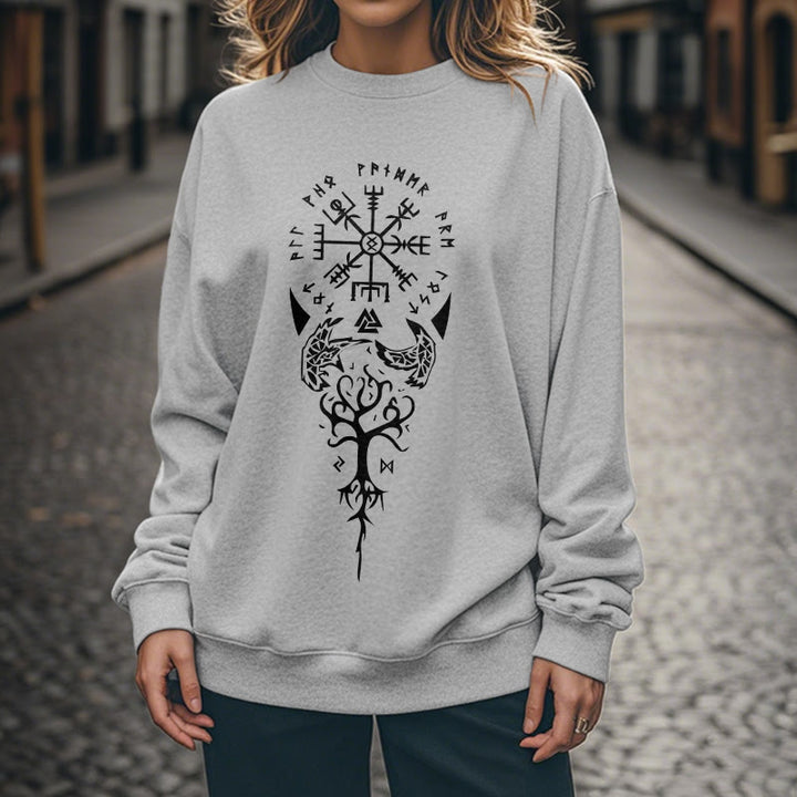 WorldNorse Vegvisir Yggdrasil Raven Sweatshirt